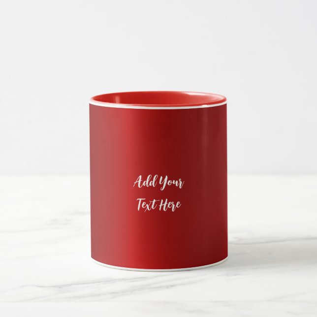 Professional handwriting add text modern red mug (Center)