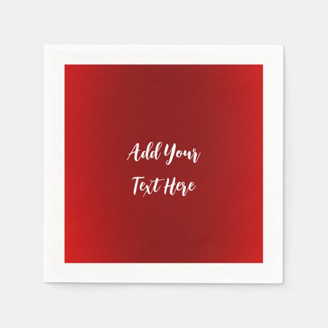 Professional handwriting add text modern red napkin (Front)