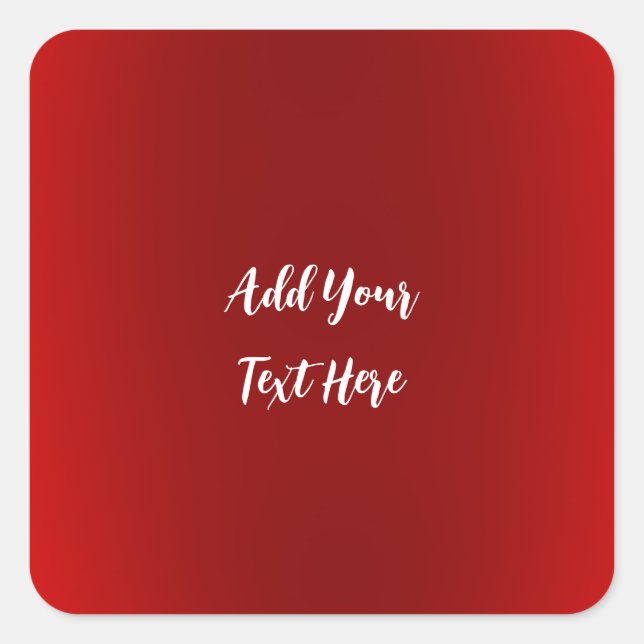 Professional handwriting add text modern red square sticker (Front)