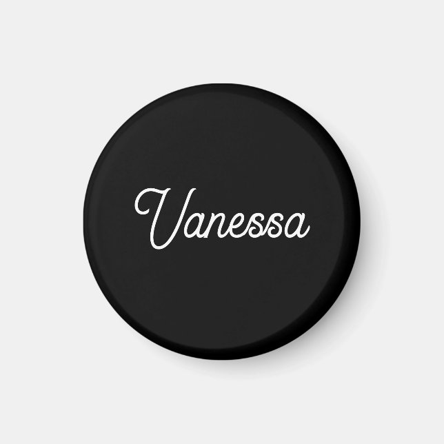 Professional handwriting name custom black magnet (Front)