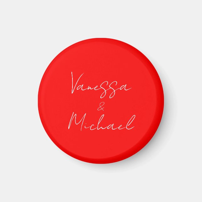 Professional handwriting name custom wedding magnet (Front)
