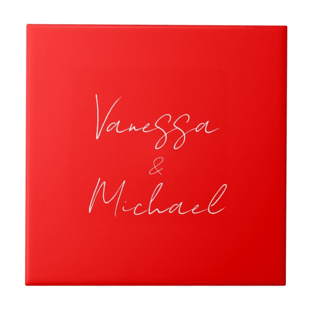 Professional handwriting name custom wedding tile (Front)
