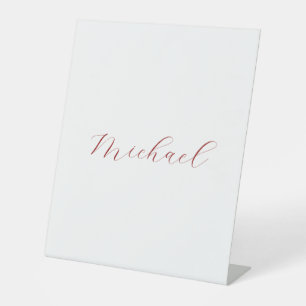 Professional handwriting name minimalist modern pedestal sign