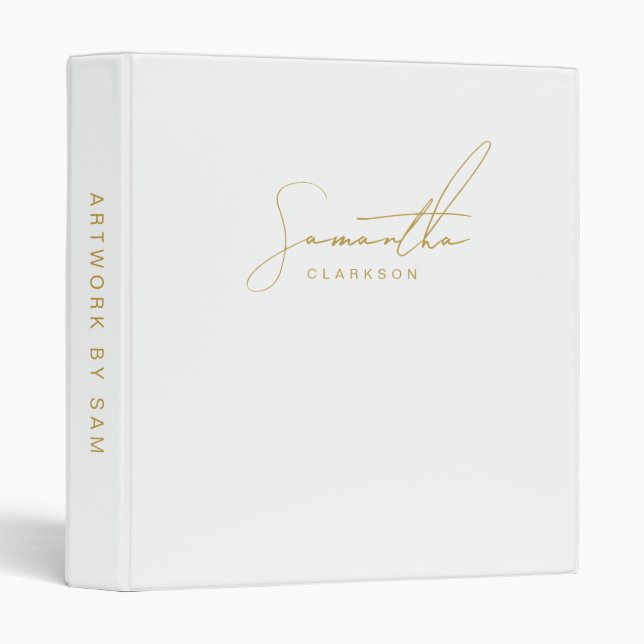 Professional Handwritten Gold Script Typography Binder (Front/Spine)