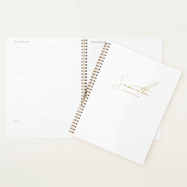 Professional Handwritten Gold Script Typography Planner (Display)