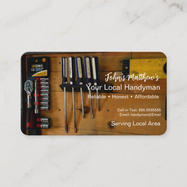 Professional Handyman Business Card Template (Front)