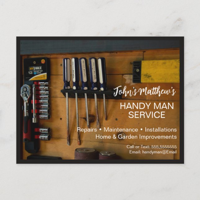 Professional Handyman Business Card Template (Front)
