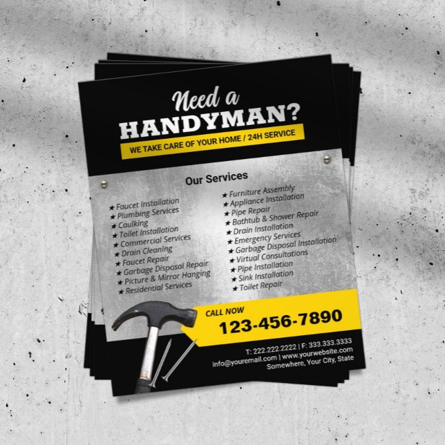 Professional Handyman Plumbing & Repair Service Flyer