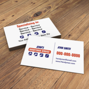 Professional Handyman Service Double Sided Business Card