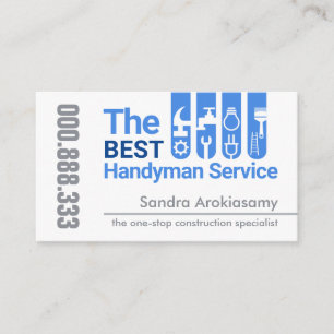 Professional Handyman Tools Tab Building Business Card