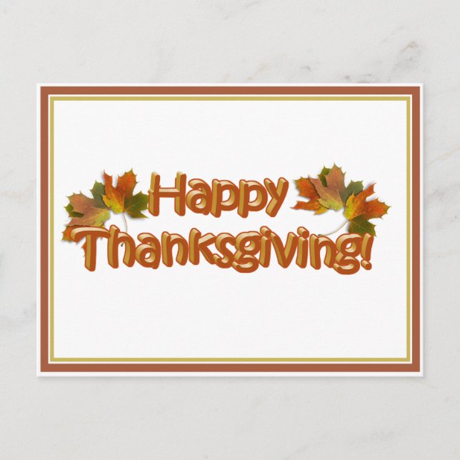 Professional Happy Thanksgiving  Holiday Postcard (Front)