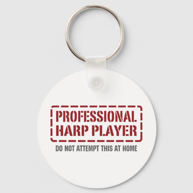 Professional Harp Player Keychain (Front)