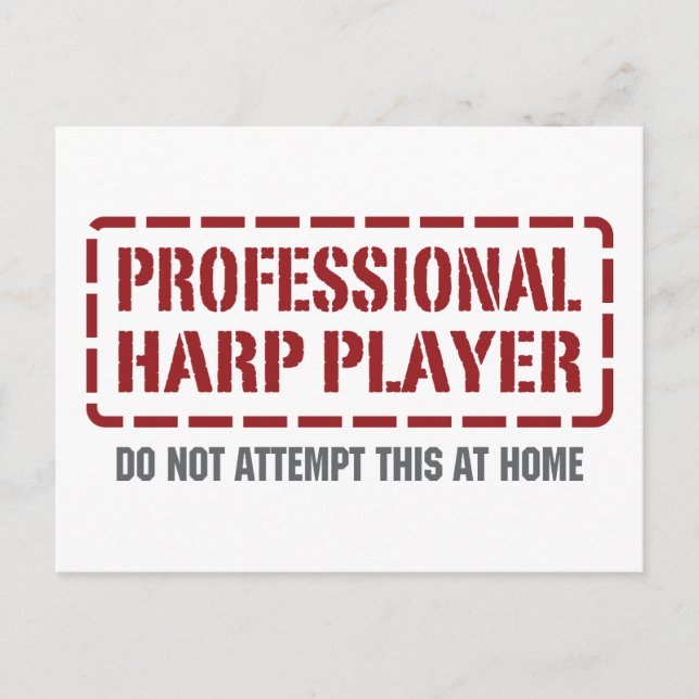 Professional Harp Player Postcard (Front)