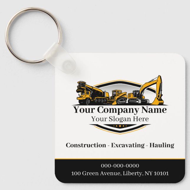 Professional Heavy Equipment Construction Company  Keychain (Front)