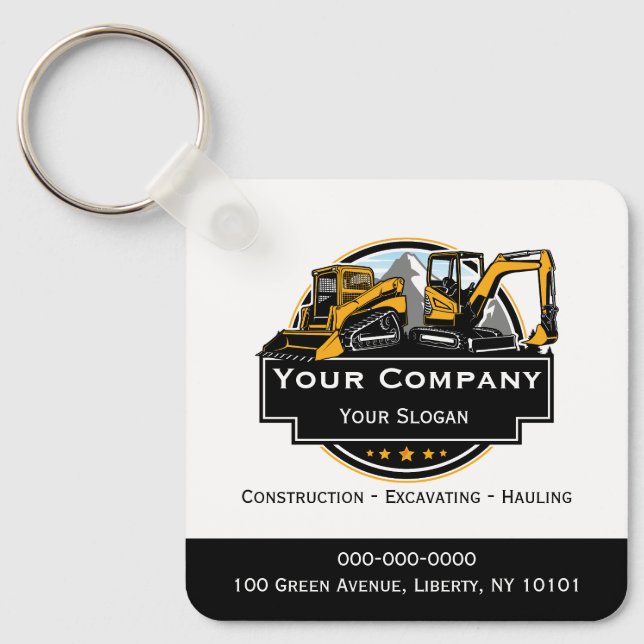 Professional Heavy Equipment Construction Company  Keychain (Front)