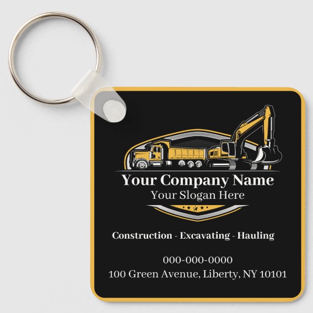 Professional Heavy Equipment Construction Company  Keychain (Front)