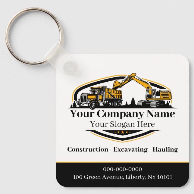 Professional Heavy Equipment Construction Company  Keychain (Front)