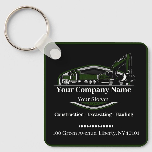 Professional Heavy Equipment Construction Company  Keychain (Front)