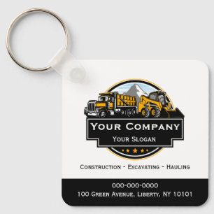Professional Heavy Equipment Construction Company Keychain