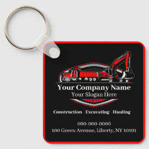 Professional Heavy Equipment Construction Company Keychain