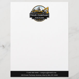 Professional Heavy Equipment Construction Company  Letterhead