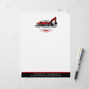 Professional Heavy Equipment Construction Company  Letterhead