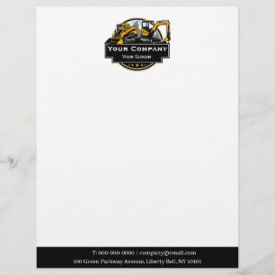 Professional Heavy Equipment Construction Company  Letterhead