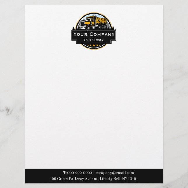 Professional Heavy Equipment Construction Company  Letterhead (Front)