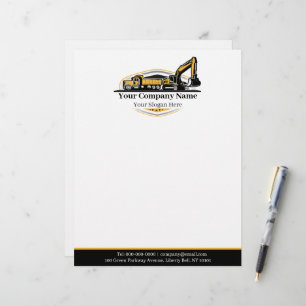 Professional Heavy Equipment Construction Company Letterhead
