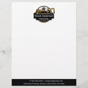 Professional Heavy Equipment Construction Company  Letterhead