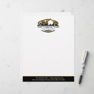 Professional Heavy Equipment Construction Company  Letterhead