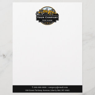 Professional Heavy Equipment Construction Company Letterhead