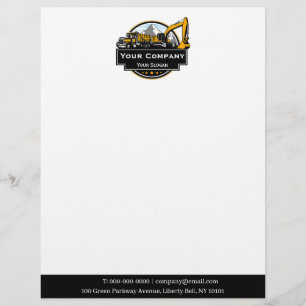 Professional Heavy Equipment Construction Company  Letterhead