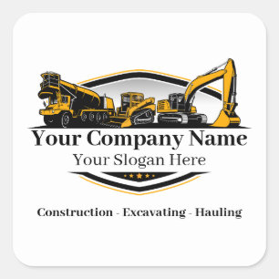 Professional Heavy Equipment Construction Company  Square Sticker