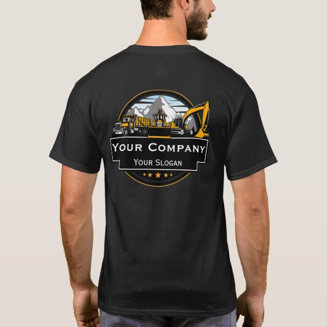 Professional Heavy Equipment Construction Company  T-Shirt (Back)