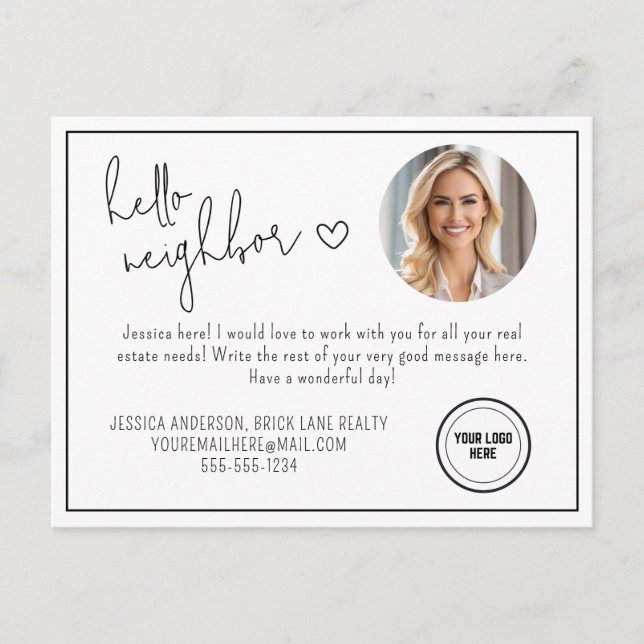 Professional Hello Neighbour Realty Postcard (Front)