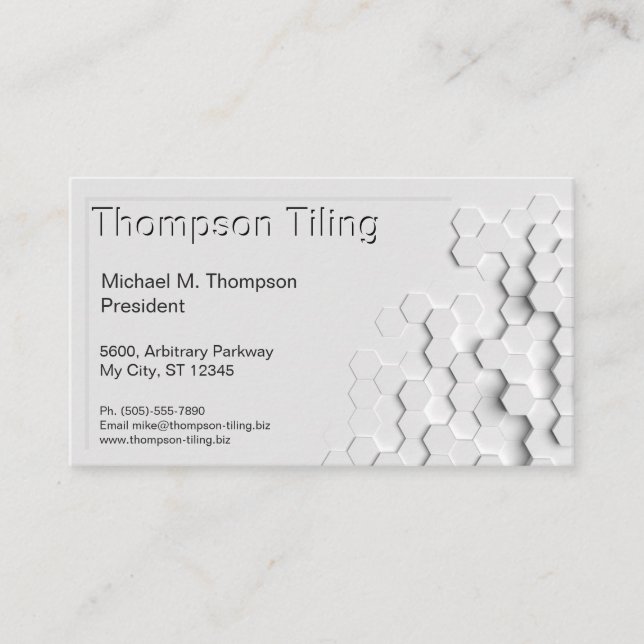 Professional Hexagon Tile Pattern Elegant Modern Business Card (Front)