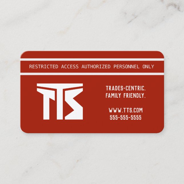 Professional High Risk Trades and Industries Business Card (Front)