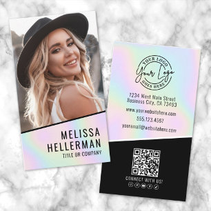 Professional Holographic Photo Logo Vertical Business Card