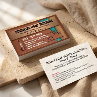 Professional Home Builder & Renovation Contractor Business Card