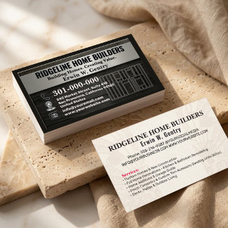 Professional Home Builder & Renovation Contractor Business Card
