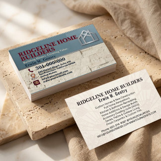 Professional Home Builder & Renovation Contractor Business Card