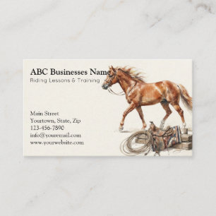 Professional horse trainer business card