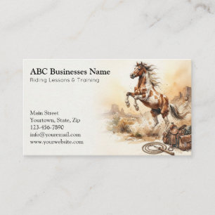 Professional horse trainer business card