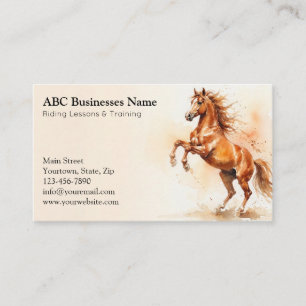 Professional horse trainer business card