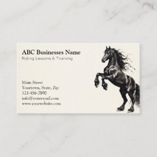 Professional horse trainer business card