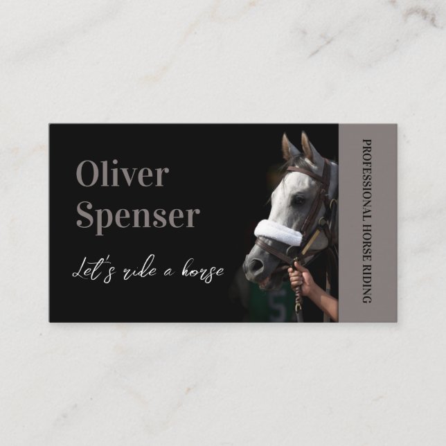 Professional Horseback Riding Trainer Card (Front)