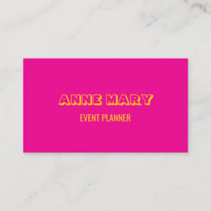 Professional Hot Pink Orange Retro Modern Trendy Business Card