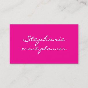 Professional Hot Pink White Colourful Girly Modern Business Card