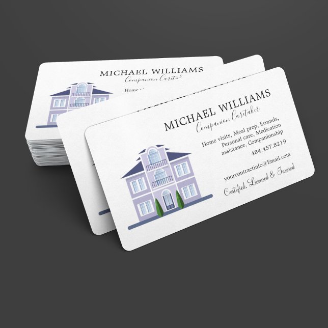 Professional House Caregiver Services Business Card (Creator Uploaded)
